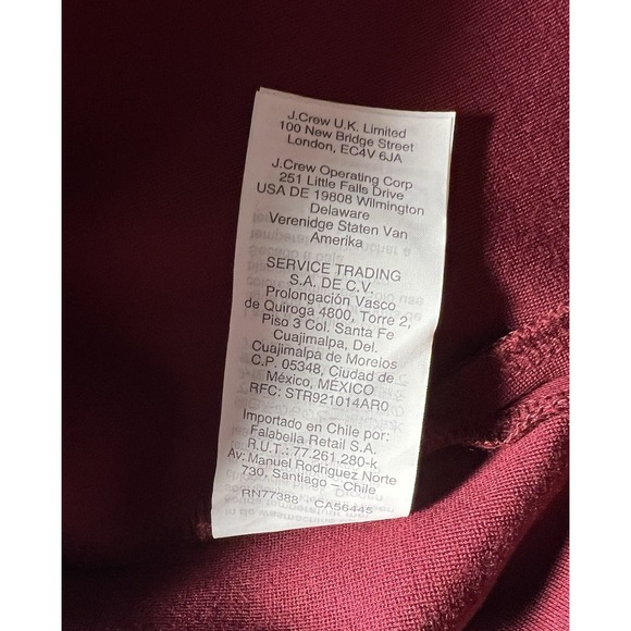 J Crew Women's Red‎ Jeweled button-back ponte top Size L Valentines - Picture 6 of 7